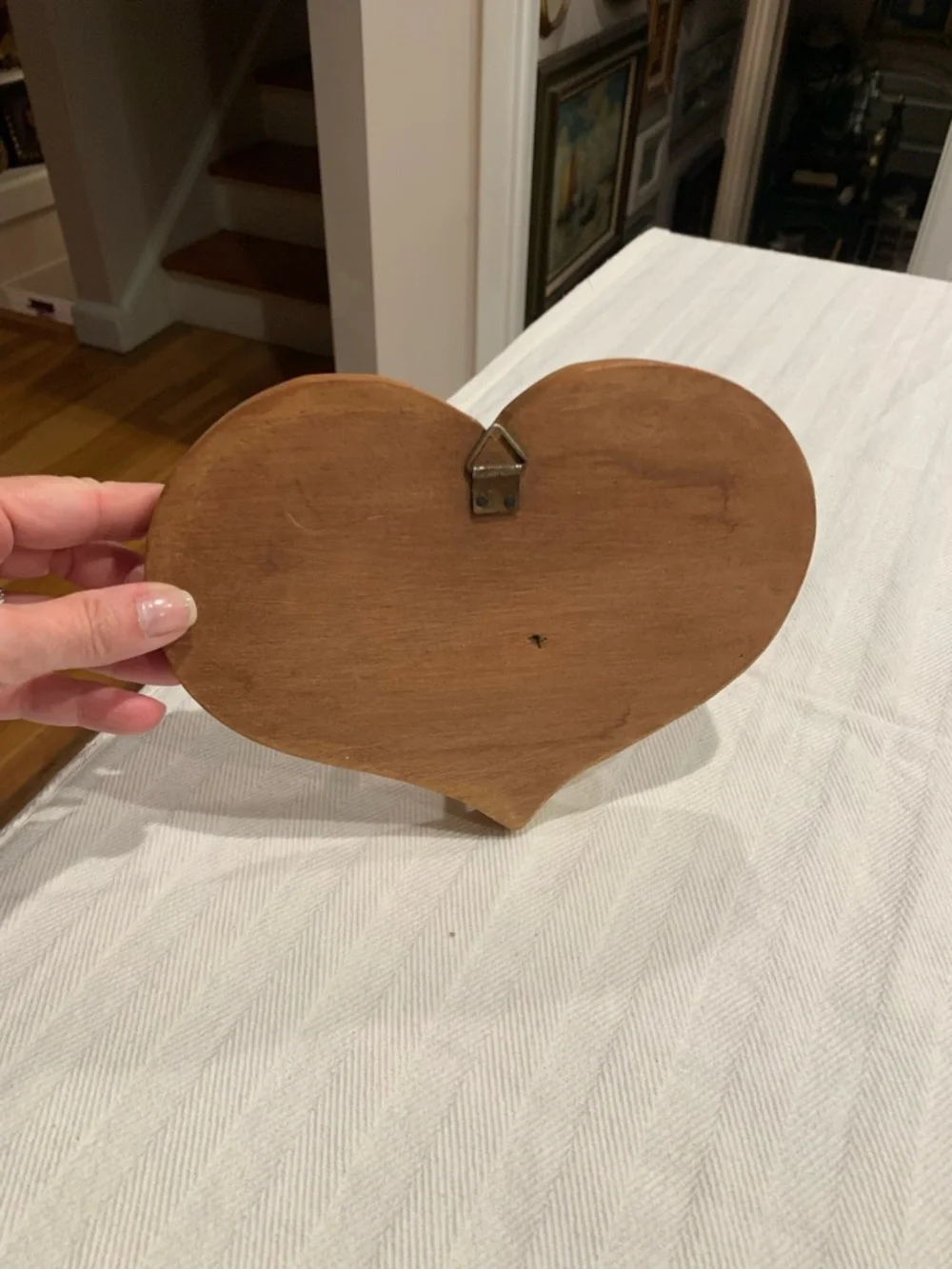 Vintage Wooden heart key holder with 